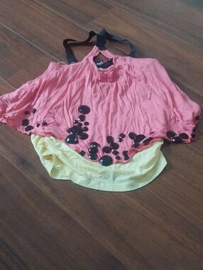 Women’s Pink Halter Top with Black Sequin Detail